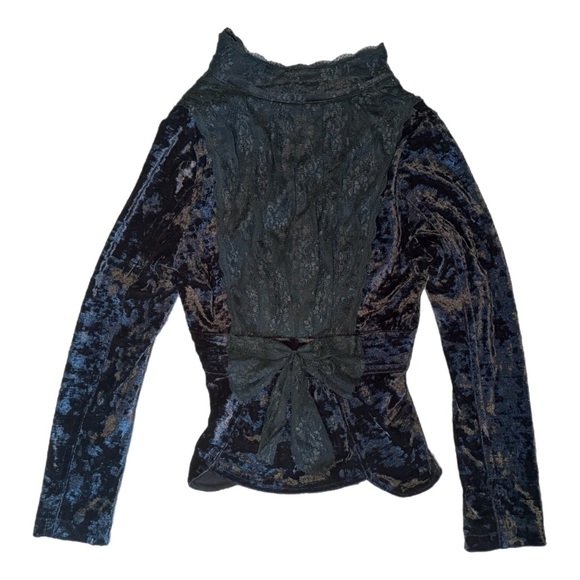 VTG GV2 Goth Lolita Jacket Sz S Crushed Velvet Vampire Punk Whimsigoth Halloween - Picture 2 of 16